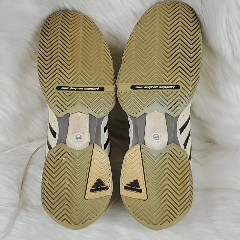 Adidas adipower Barricade Tennis white cream shoes sneakers men size 9